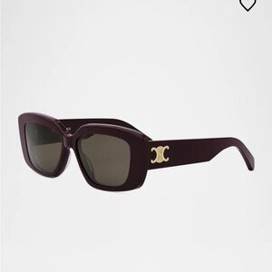 Celine Triomphe Acetate Butterfly Bordeux Women's Sunglasses with Logo